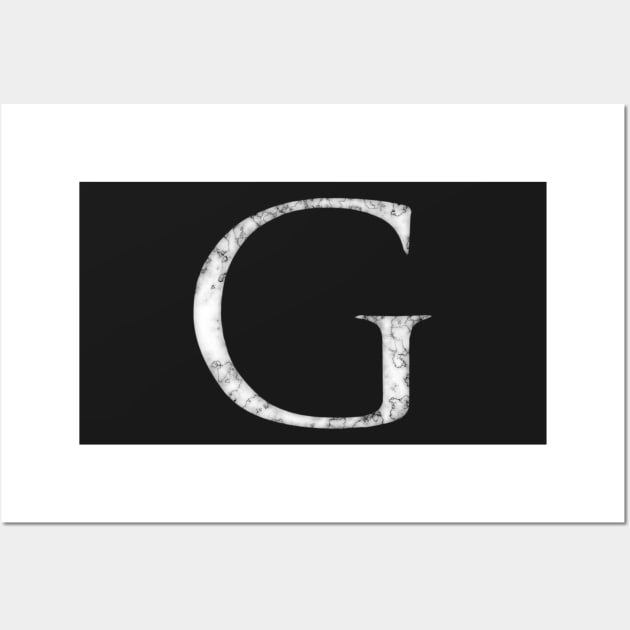 G in Roman White Marble Latin Alphabet Letter Sticker Wall Art by SolarCross